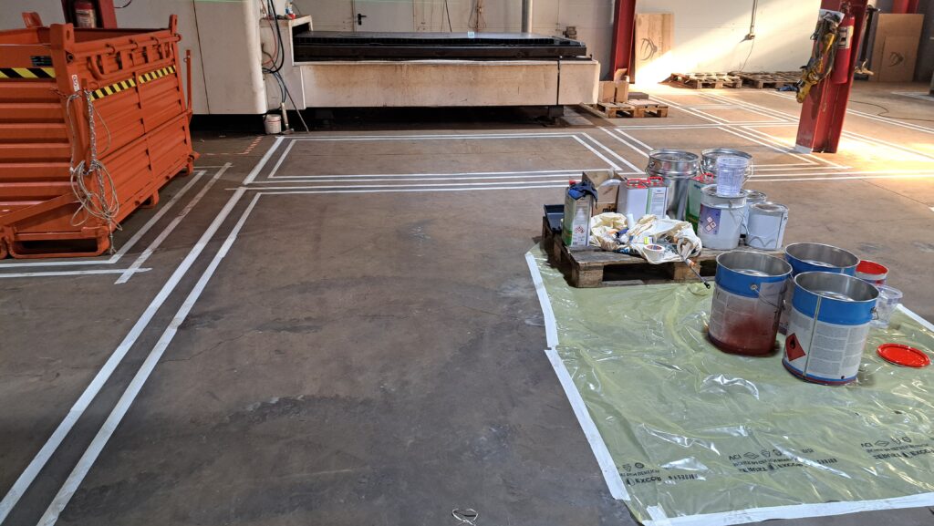 PREPARATION FOR APPLYING FLOOR MARKING